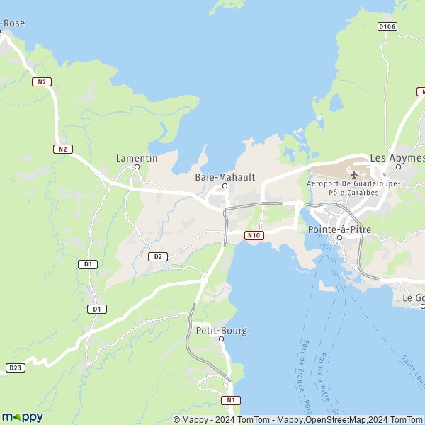 La carte pour la ville de Baie-Mahault 97122
