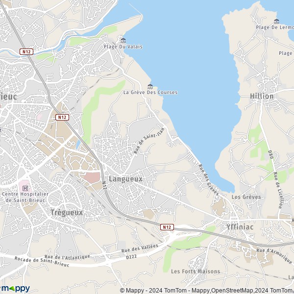 La carte pour la ville de Langueux 22360
