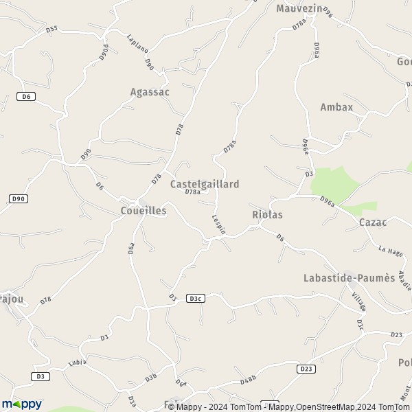 La carte pour la ville de Castelgaillard 31230