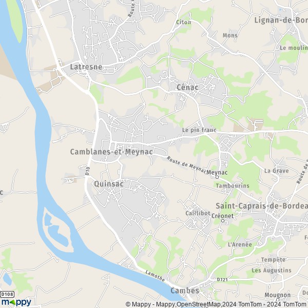 La carte pour la ville de Camblanes-et-Meynac 33360