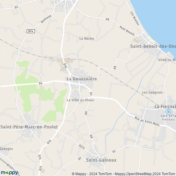 La carte pour la ville de La Gouesnière 35350