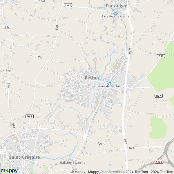 La carte pour la ville de Betton 35830