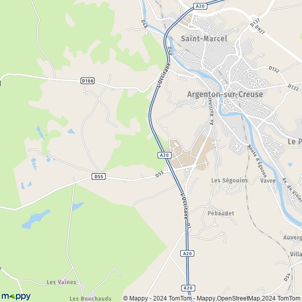 La carte pour la ville de Argenton-sur-Creuse 36200
