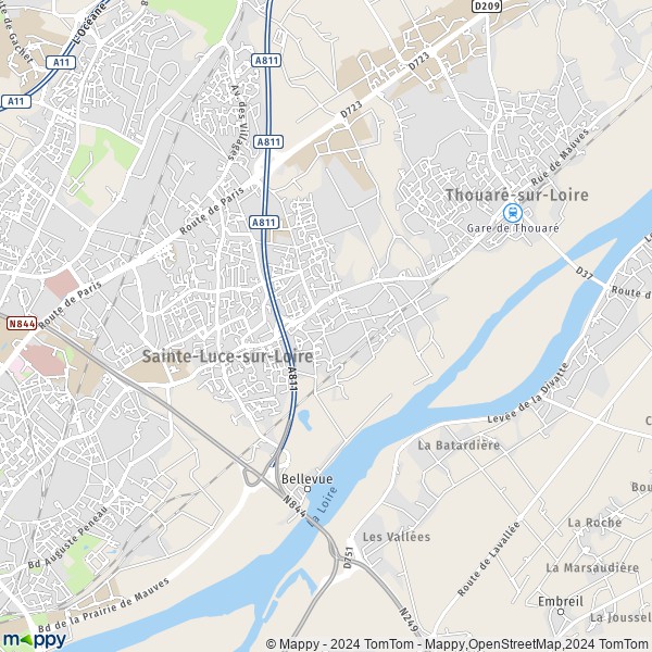 La carte pour la ville de Sainte-Luce-sur-Loire 44980