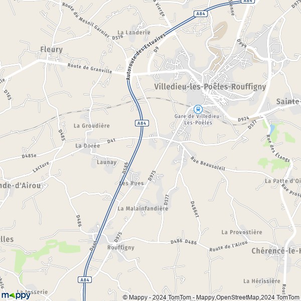 La carte pour la ville de Villedieu-les-Poêles-Rouffigny 50800