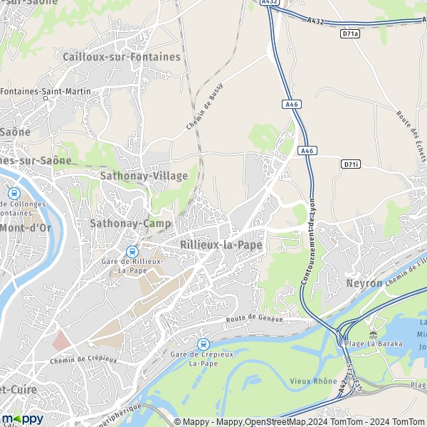La carte pour la ville de Rillieux-la-Pape 69140