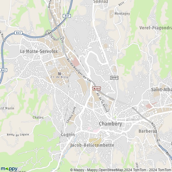La carte pour la ville de Chambéry 73000