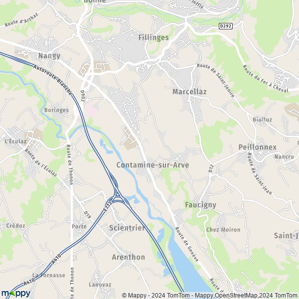 La carte pour la ville de Contamine-sur-Arve 74130