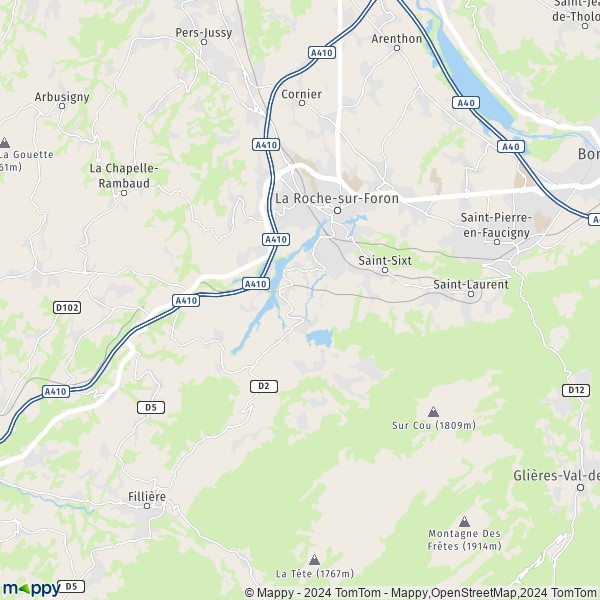 La carte pour la ville de La Roche-sur-Foron 74800