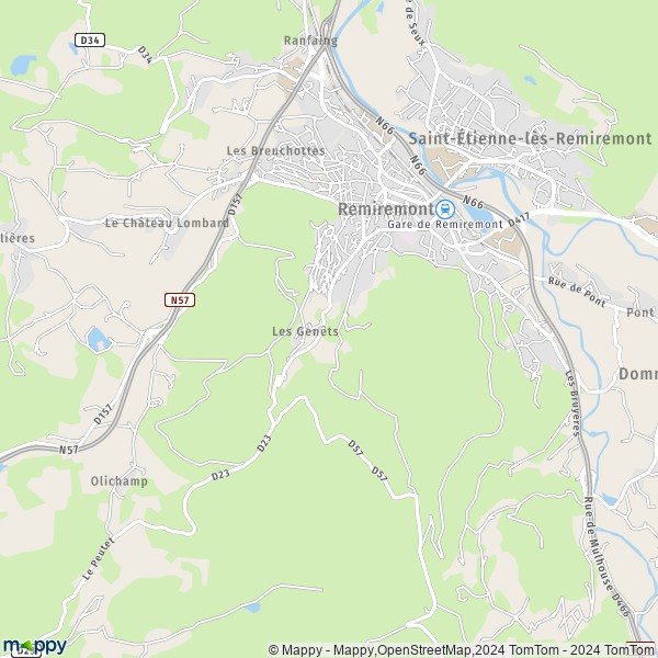 La carte pour la ville de Remiremont 88200