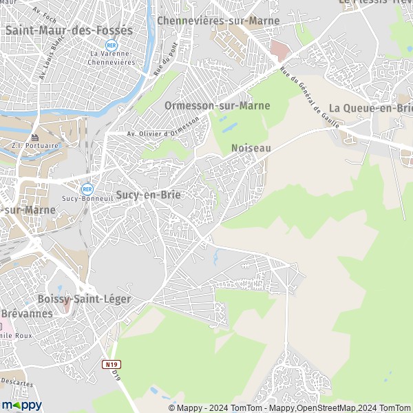La carte pour la ville de Sucy-en-Brie 94370