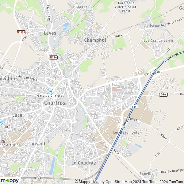 La carte pour la ville de Chartres 28000