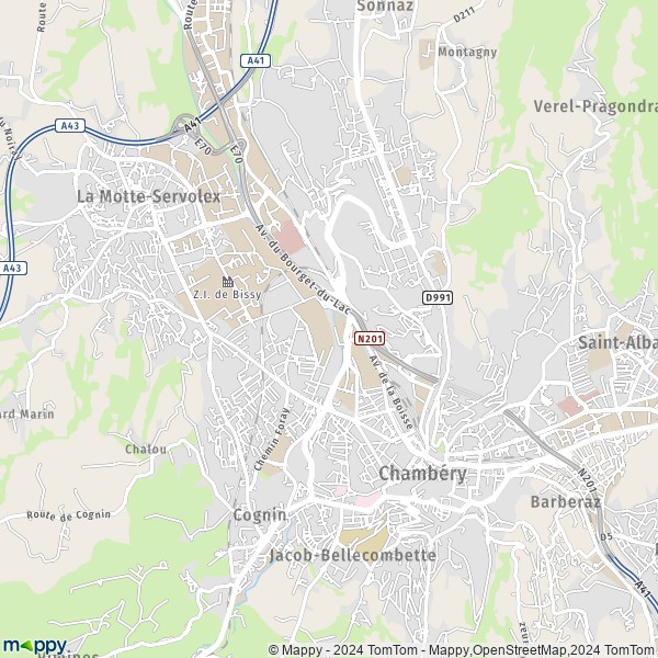 La carte pour la ville de Chambéry 73000